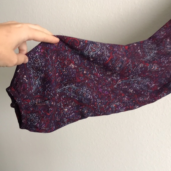 Purple puff sleeve Anthropologie Staring at Stars Flowy Crop Long Sleeve - Picture 4 of 4